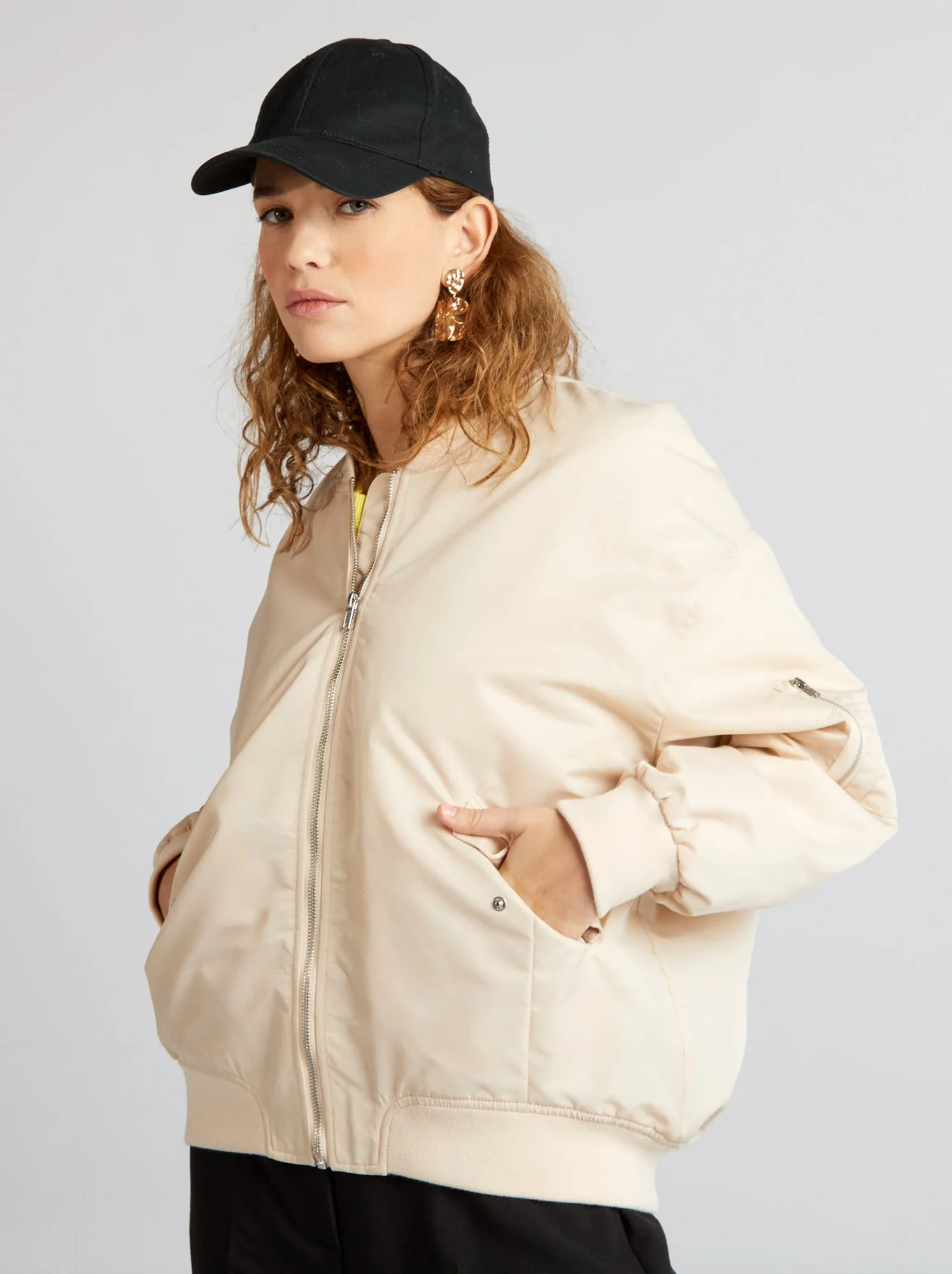 Giubbotto girocollo - BEIGE