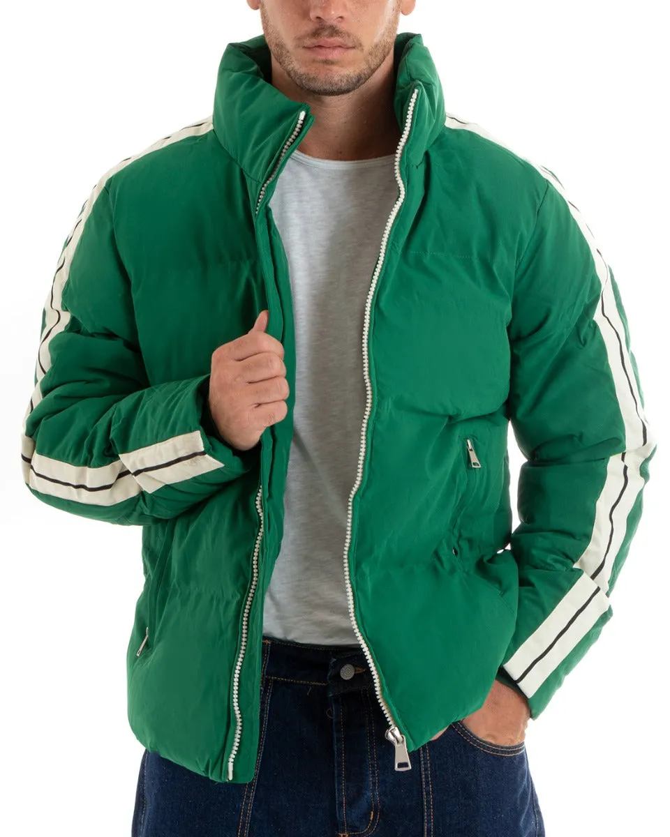 Giubbotto Uomo Bomber Imbottito Puffer Tinta Unita Verde Casual GIOSAL-G3083A