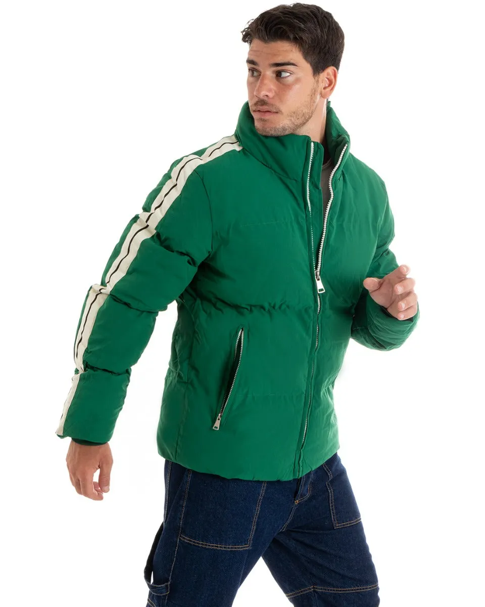 Giubbotto Uomo Bomber Imbottito Puffer Tinta Unita Verde Casual GIOSAL-G3083A