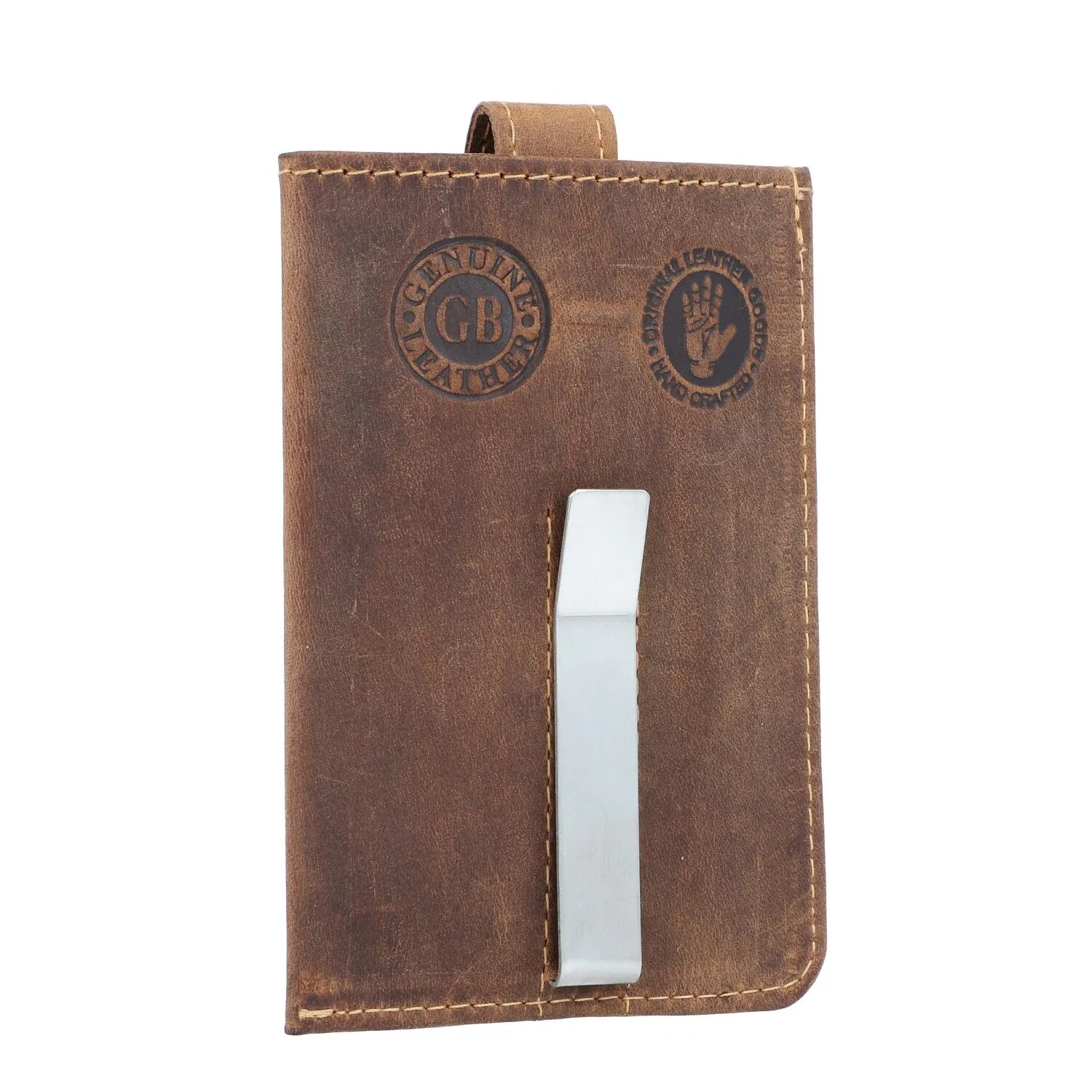 Greenburry Porta biglietti da visita vintage RFID in pelle 7 cm