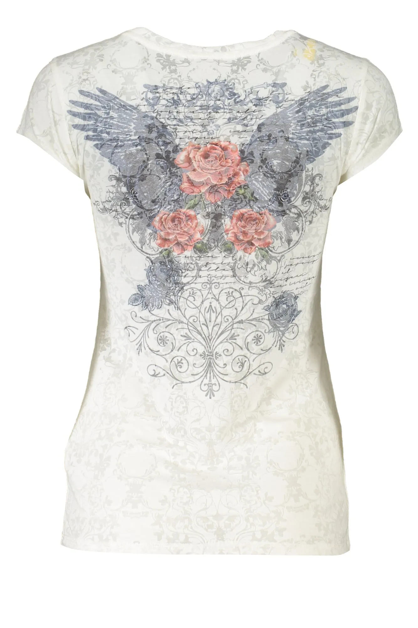 GUESS JEANS T-SHIRT MANICHE CORTE DONNA BIANCO