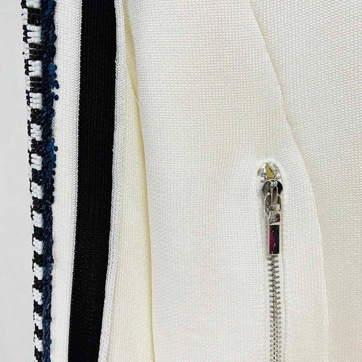 High Street Newest Fashion 2023 Spring Designer Jacket Giacca da baseball da donna con colletto alla coreana ricamato con paille