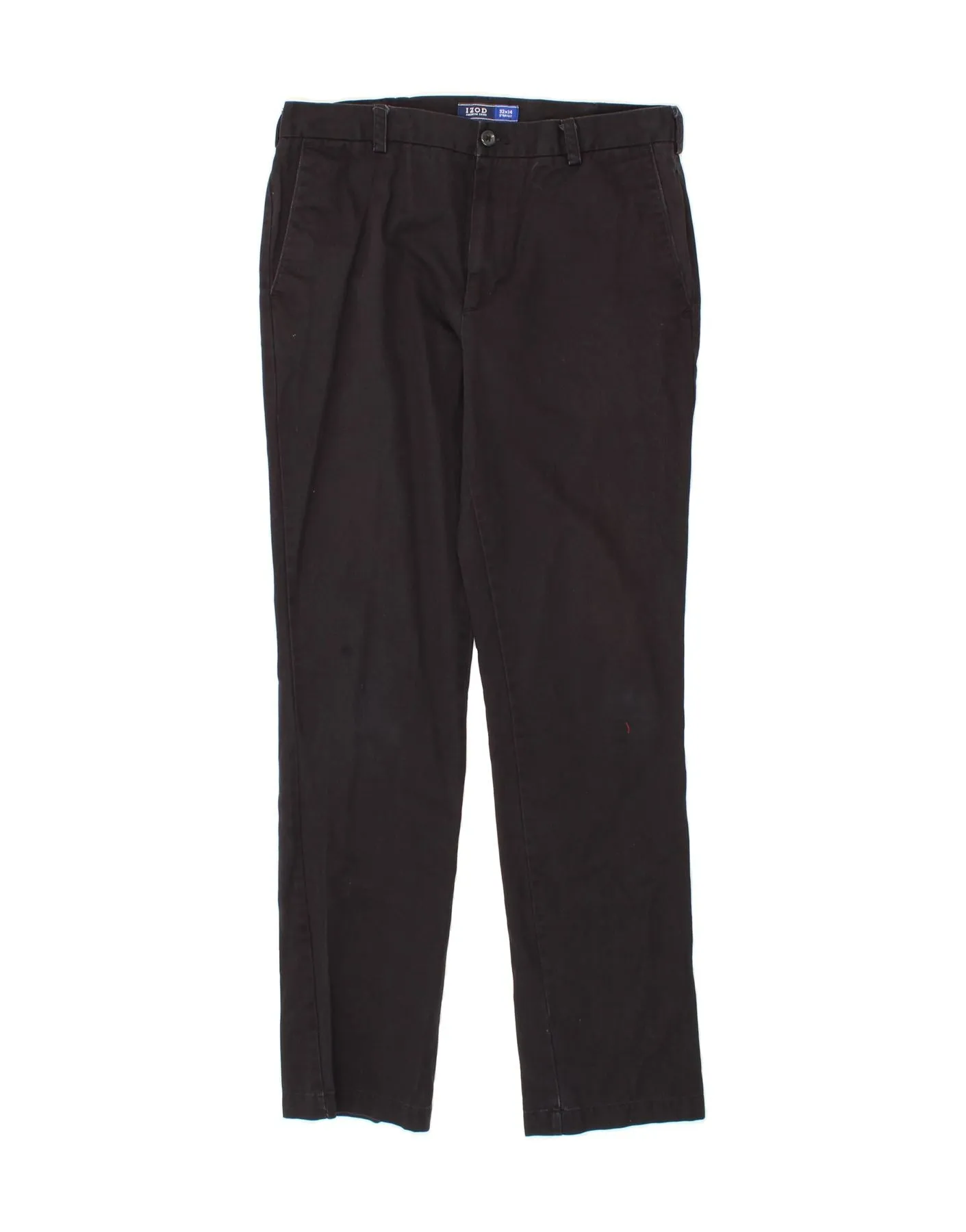 IZOD Mens Straight Chino Trousers W34 L34 Navy Blue Cotton