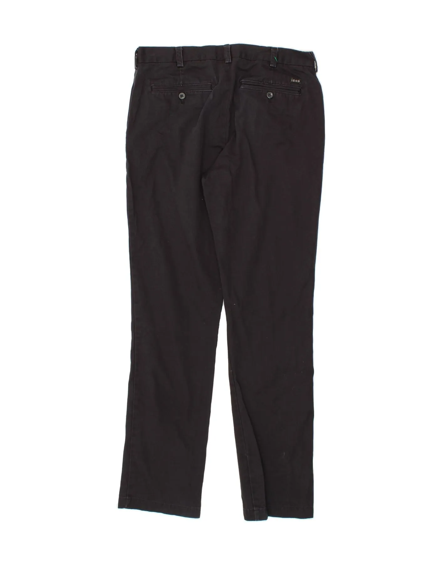 IZOD Mens Straight Chino Trousers W34 L34 Navy Blue Cotton