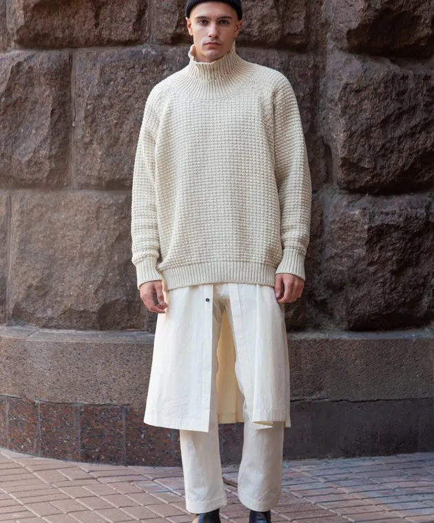 Jan Jan Van Essche Pantaloni bianchi #70 con canapa TROUSERS70