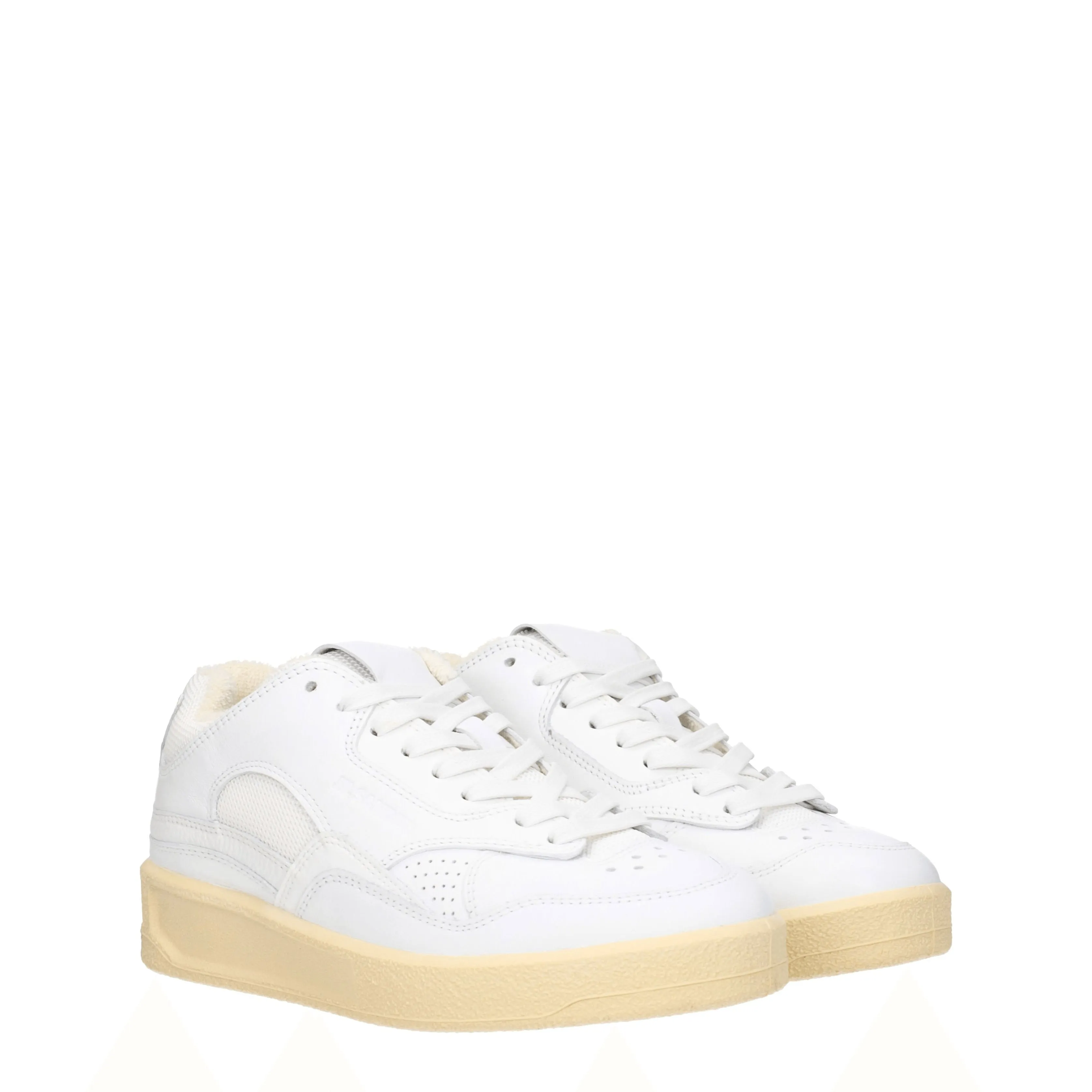 Jil Sander Sneakers Donna Pelle Bianco/Ecru