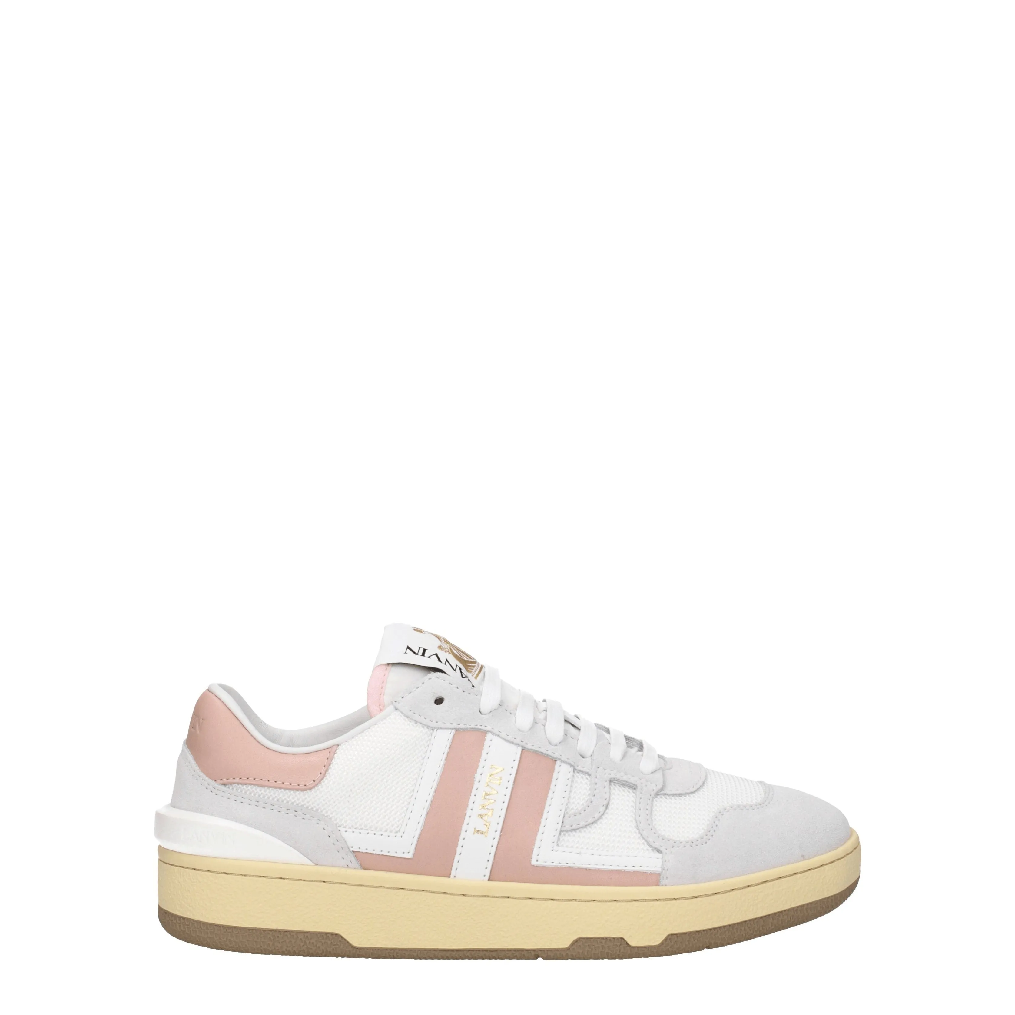 Lanvin Sneakers Clay Donna Tessuto Bianco/Rosa Carne