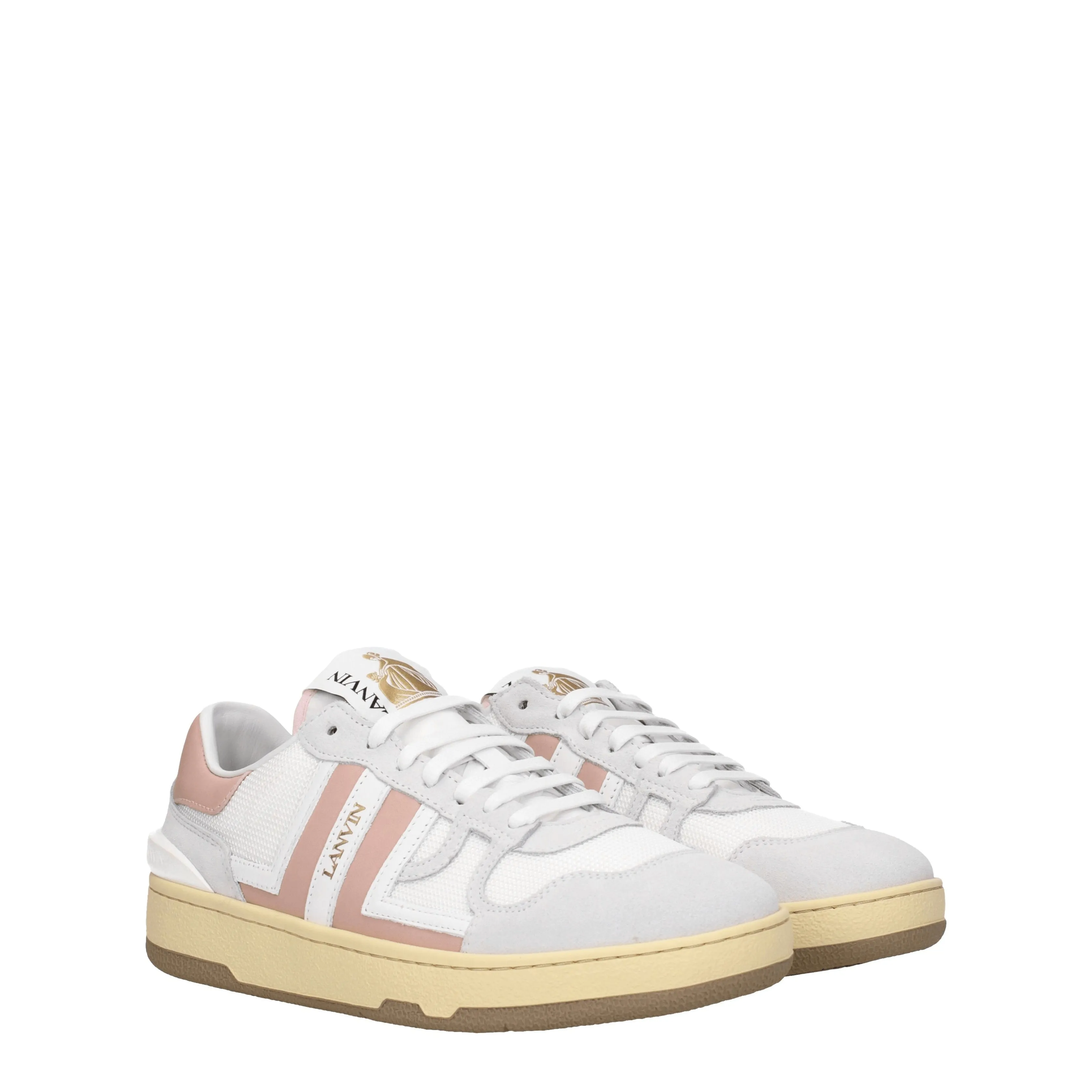 Lanvin Sneakers Clay Donna Tessuto Bianco/Rosa Carne