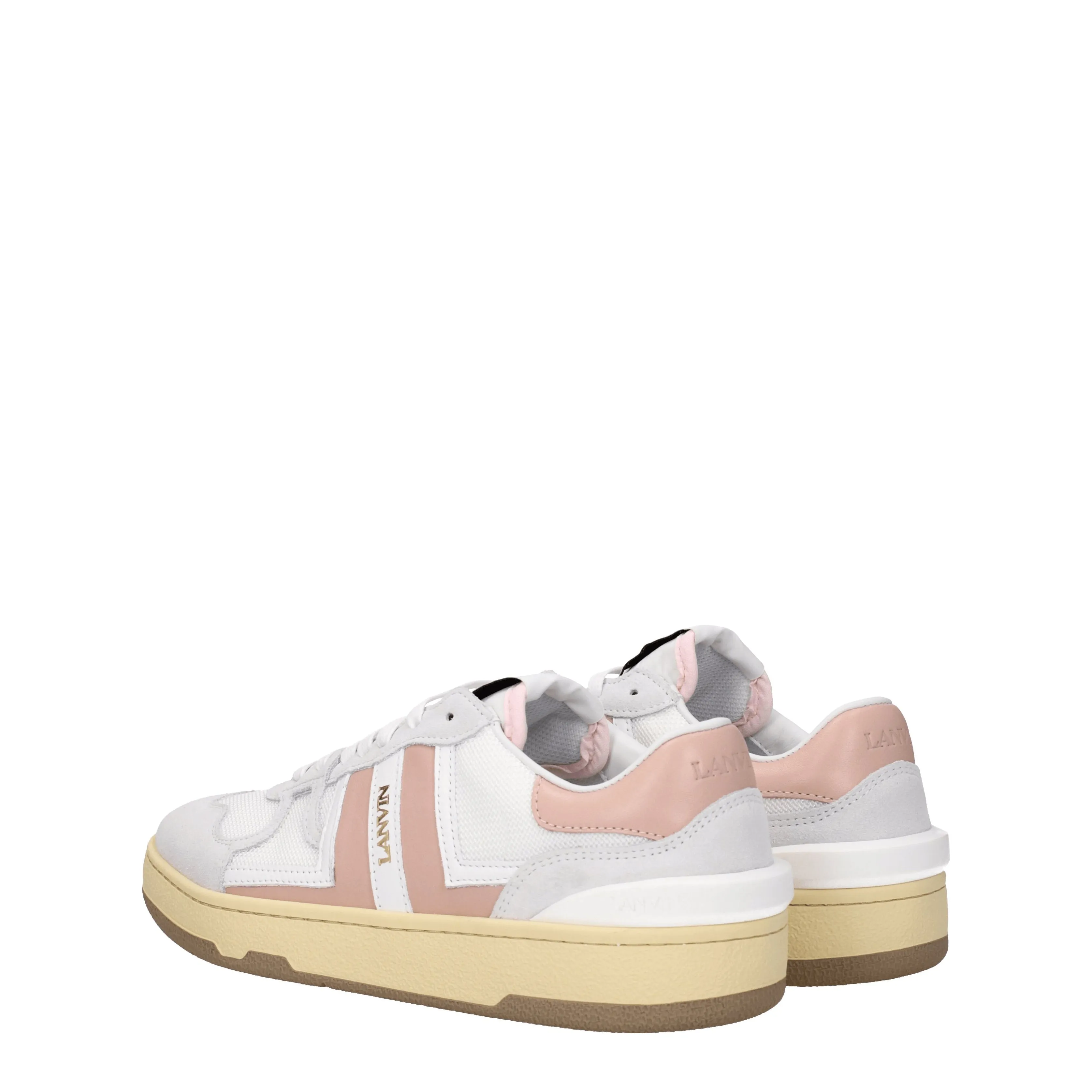 Lanvin Sneakers Clay Donna Tessuto Bianco/Rosa Carne