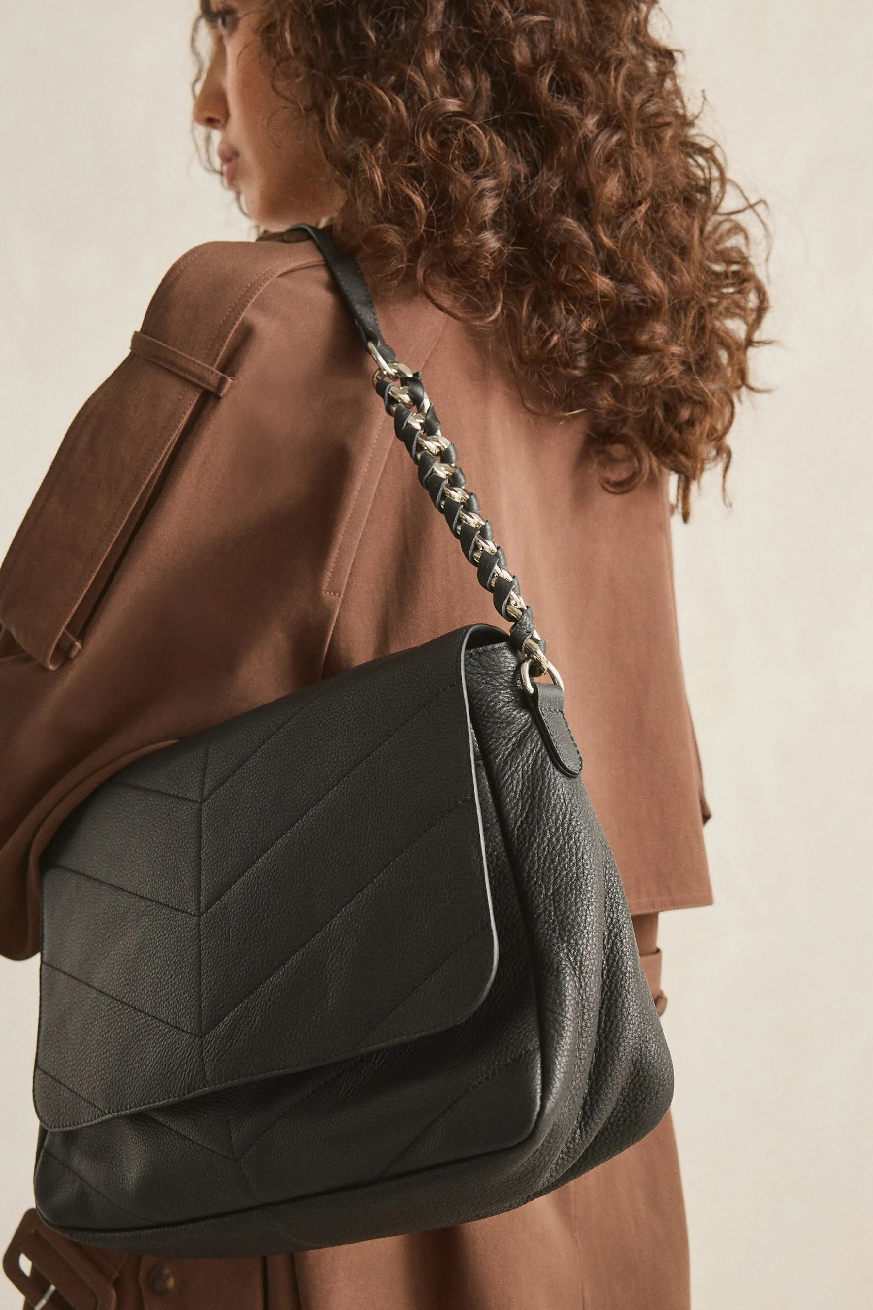 Leather Quilted Shoulder Bag    
