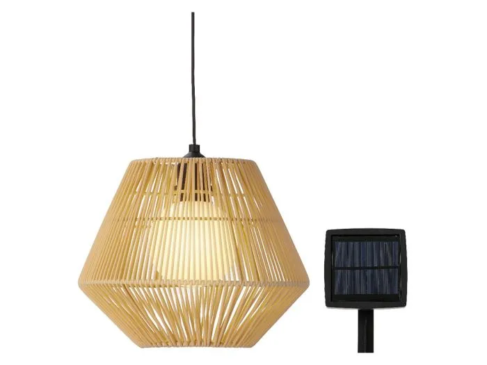 Lumineo Natural lampada solare a sospensione in vimini