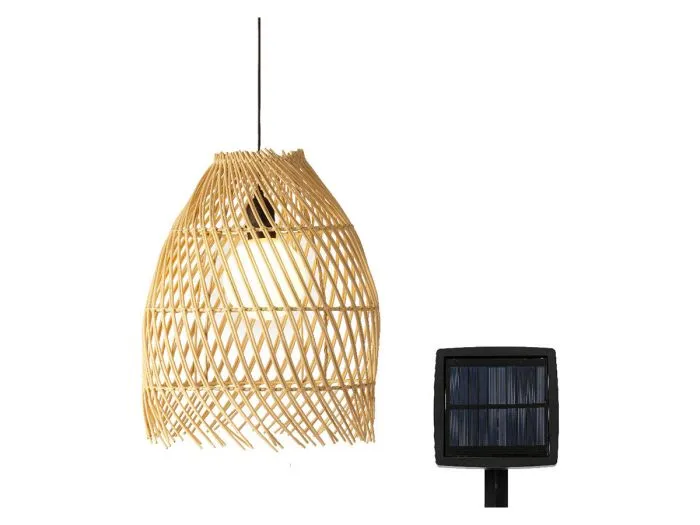 Lumineo Natural Steady lampada solare a sospensione in vimini