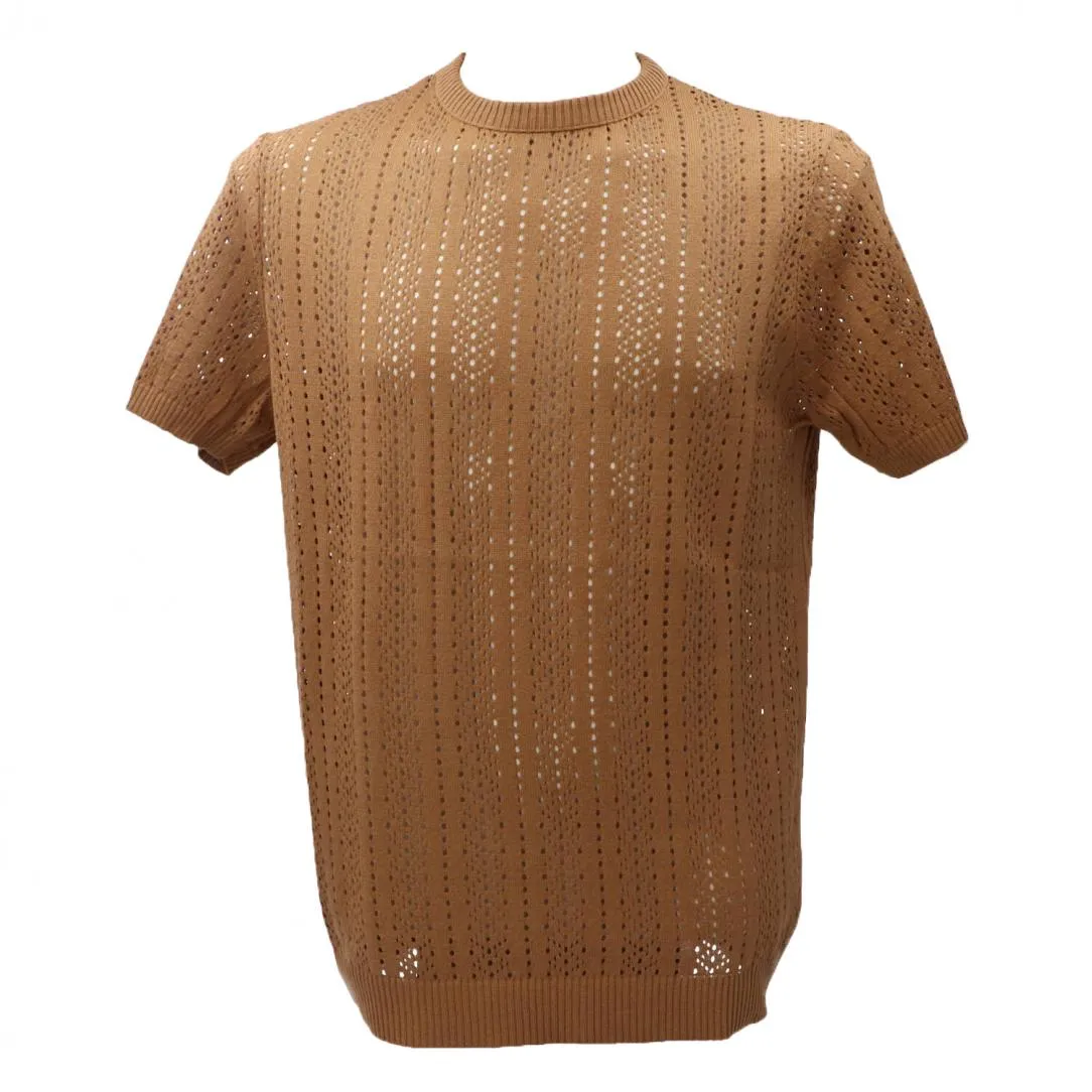 MAGLIA MOTIVO TRAFORATO Marrone