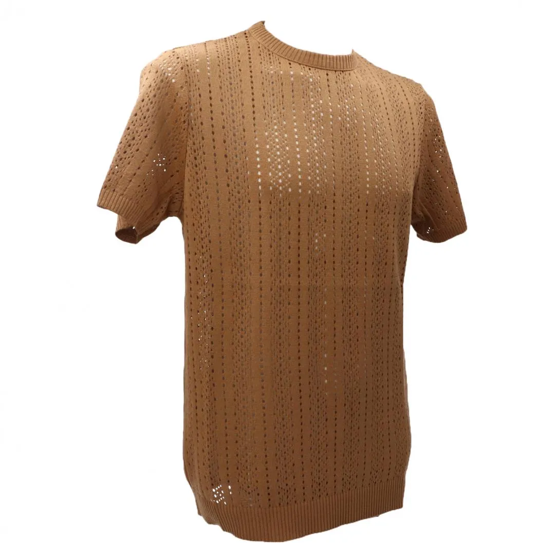 MAGLIA MOTIVO TRAFORATO Marrone