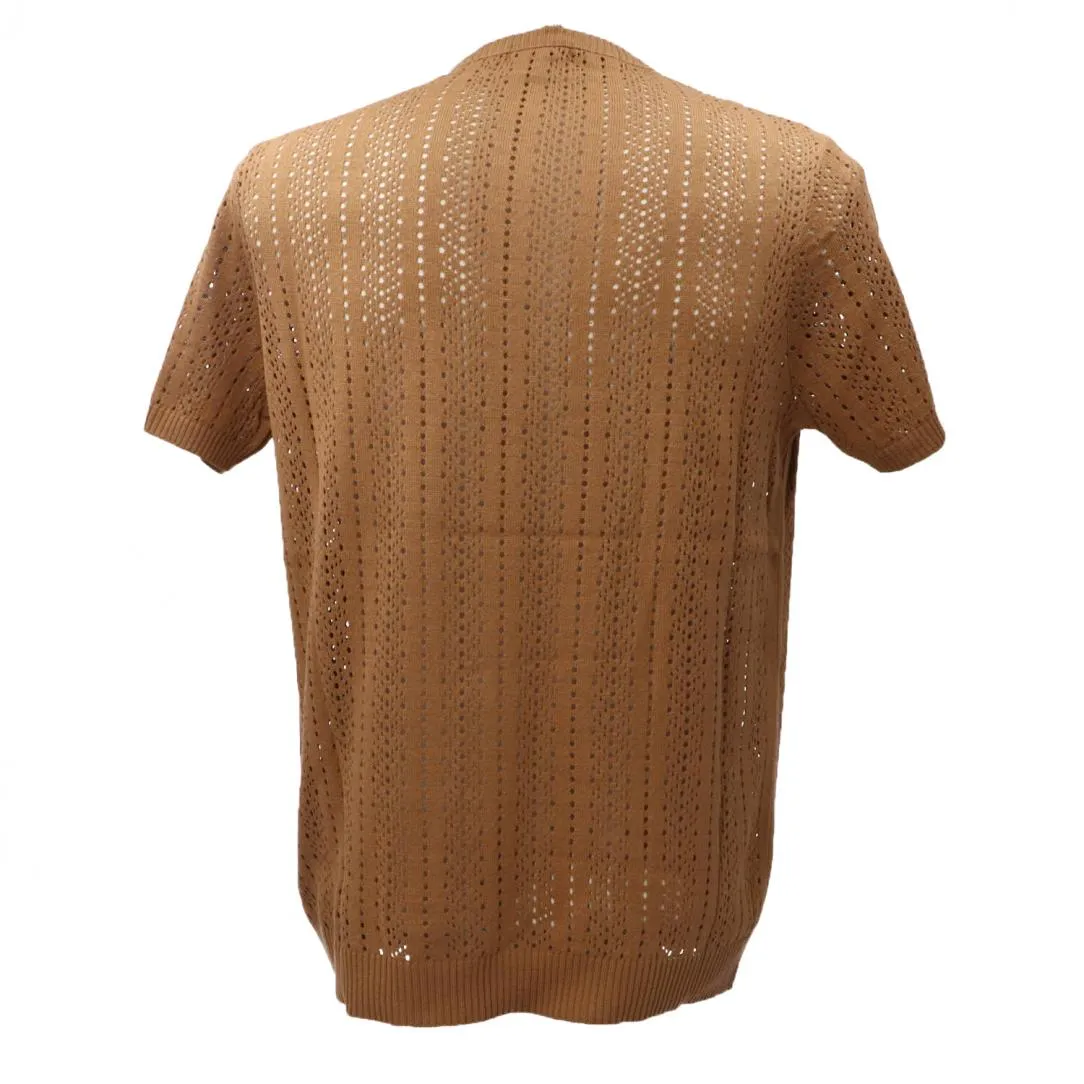 MAGLIA MOTIVO TRAFORATO Marrone