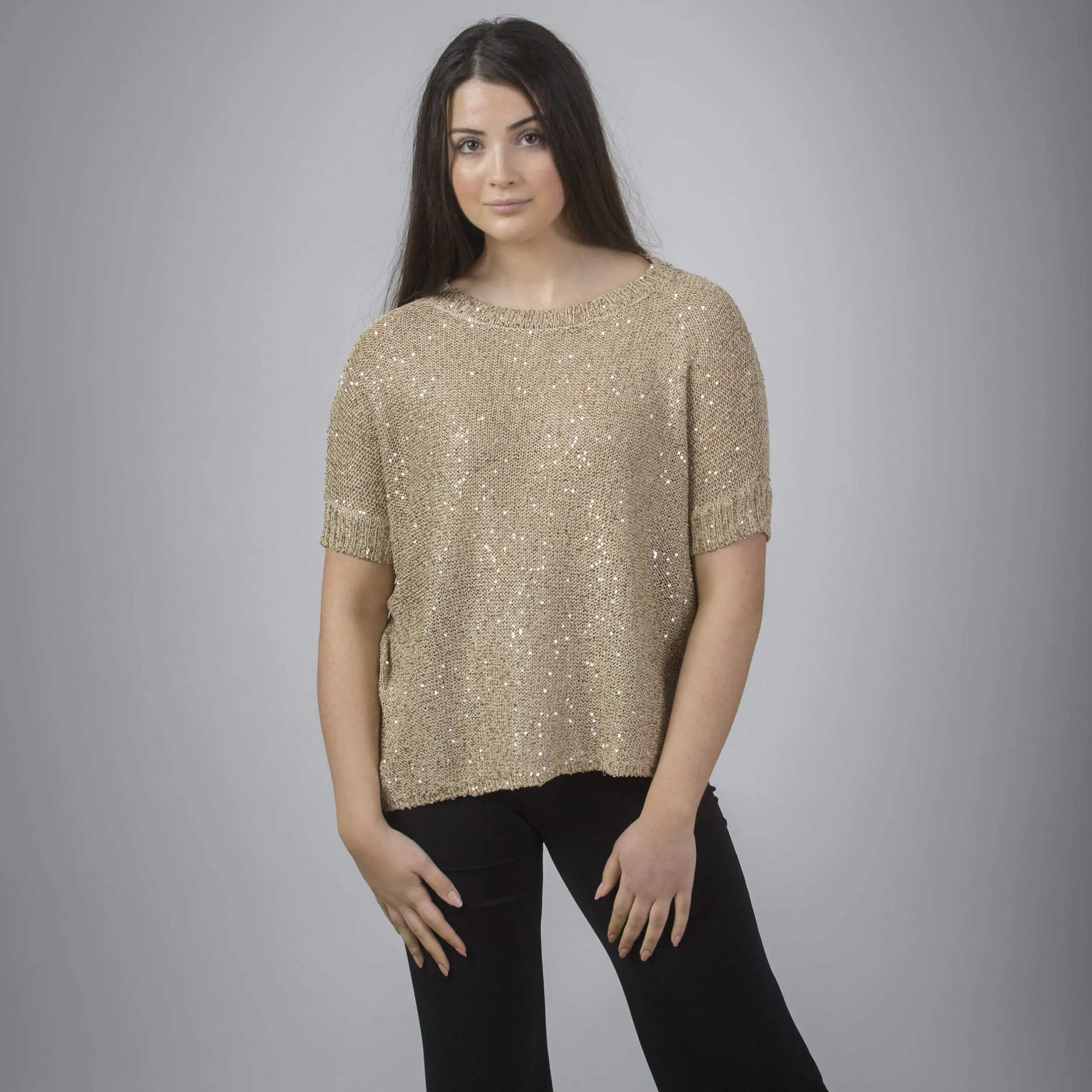 Maglia over con micropaillettes