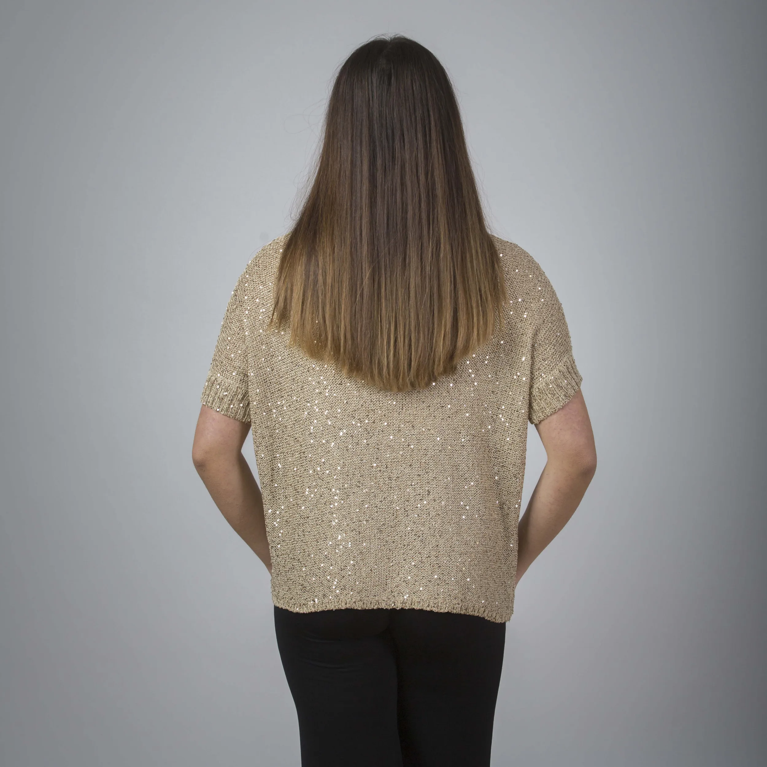 Maglia over con micropaillettes