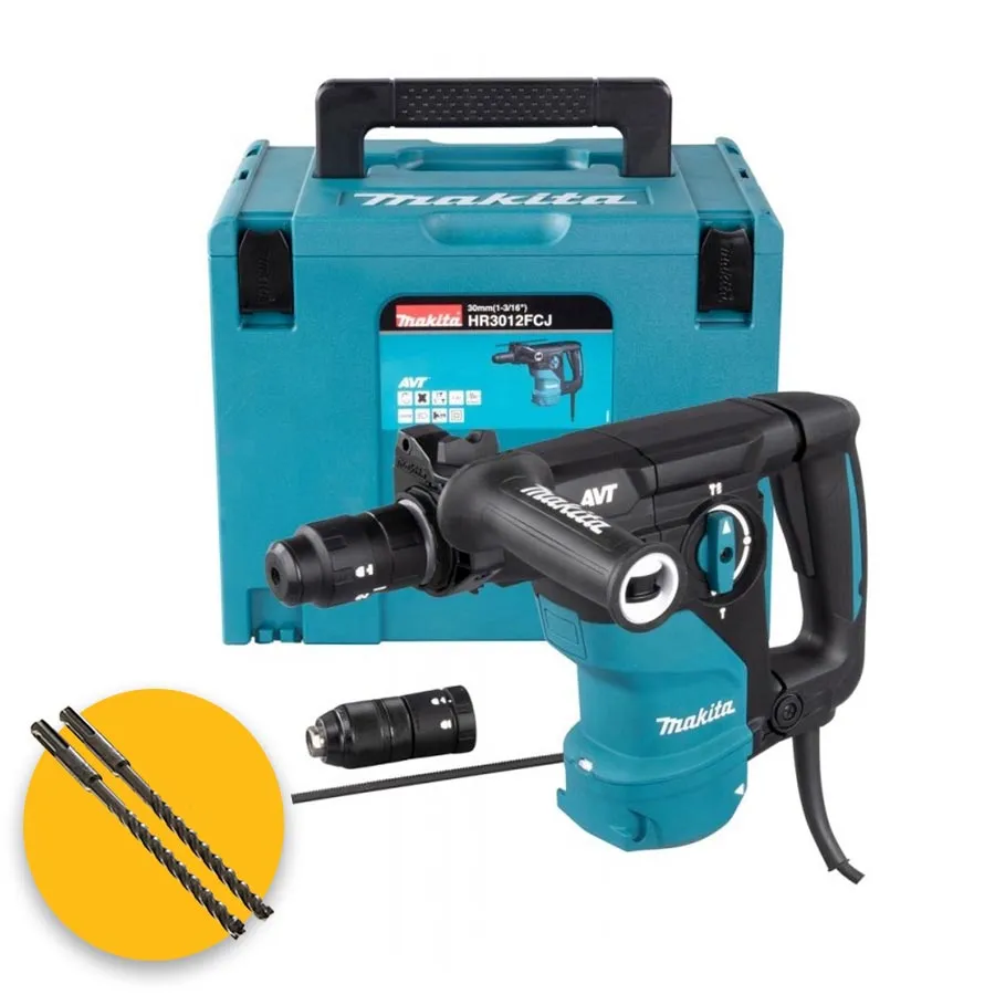 Makita HR3012FCJ - Tassellatore elettrico 4,5 Kg, 1050W doppio mandrino