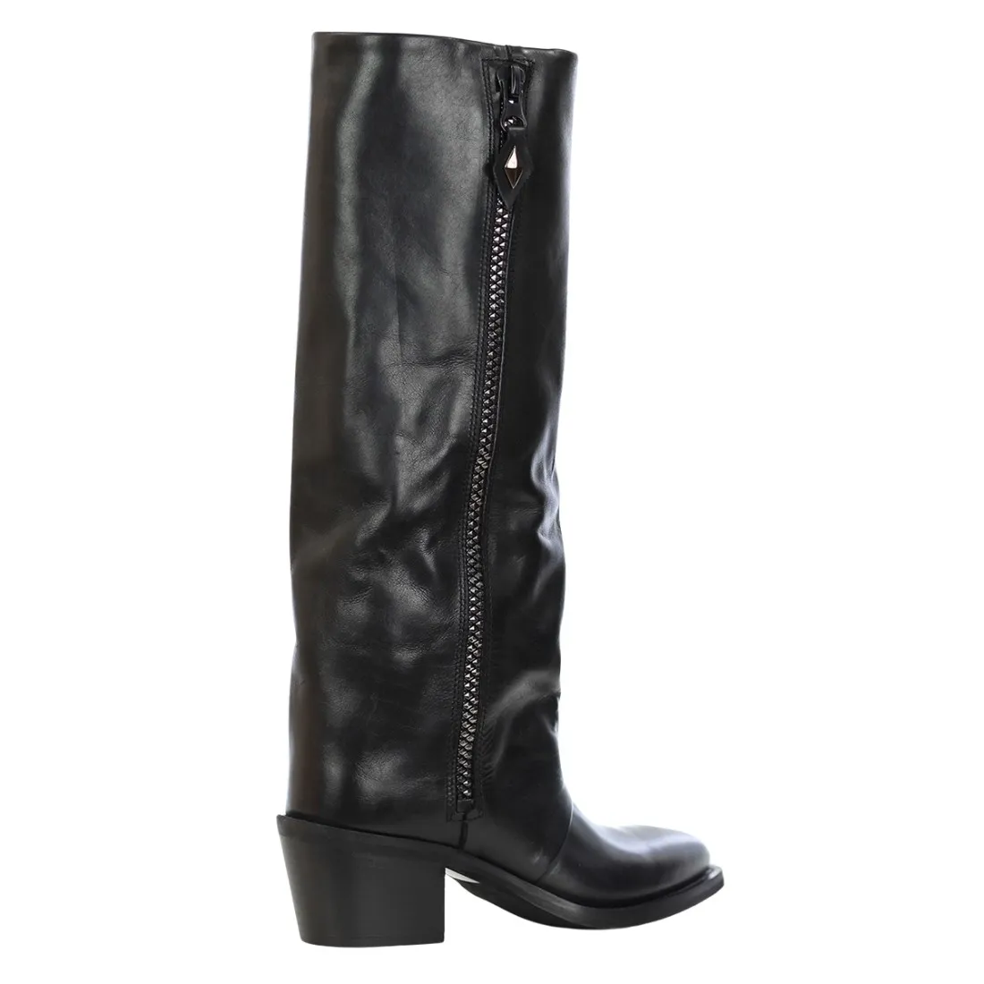 METISSE - Stivale in pelle di vitello con zip estetica