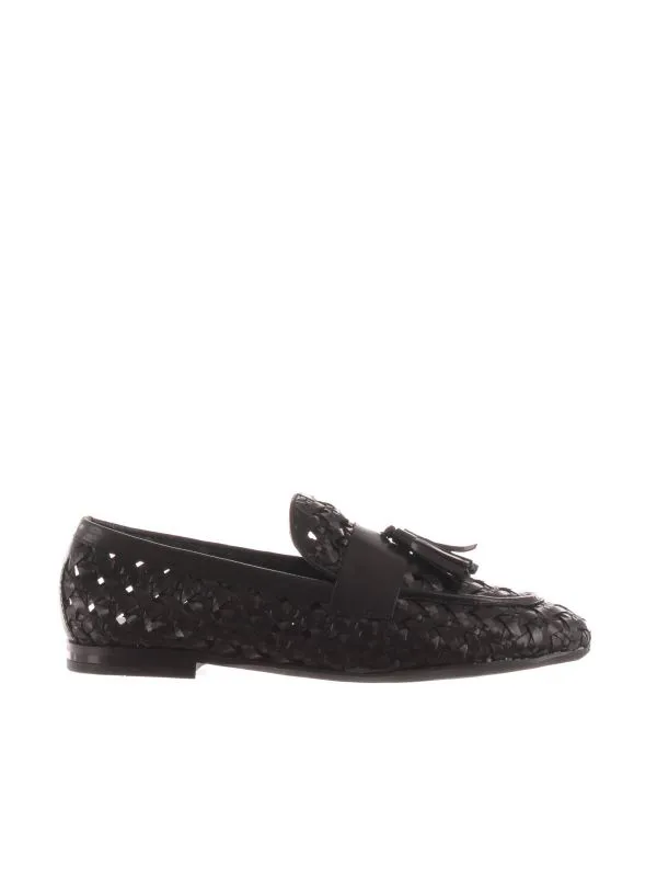 Mocassino in pelle intrecciata
