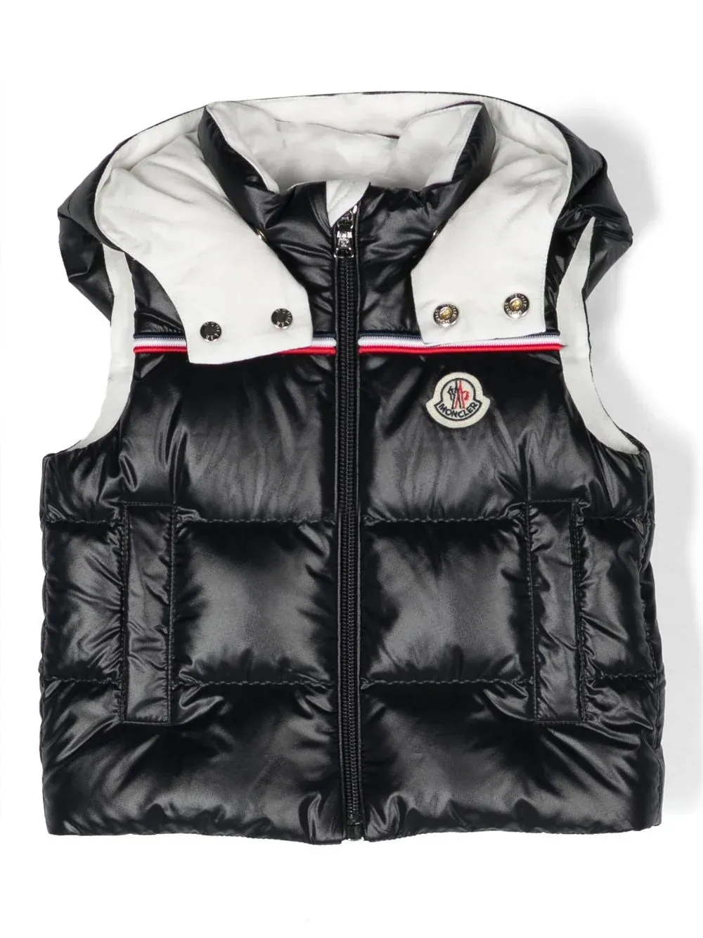MONCLER KIDS piumino smanicato Peter in nylon lucido