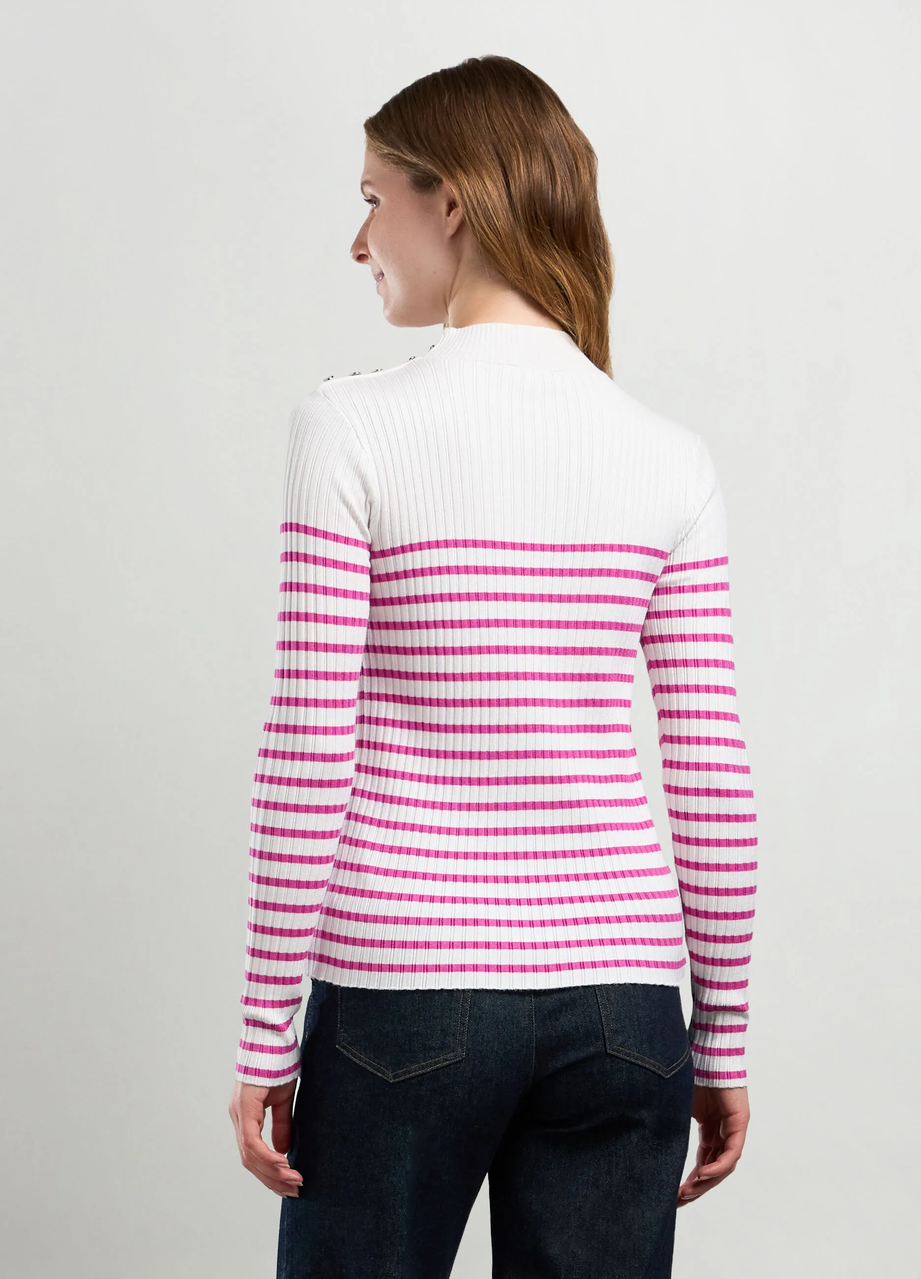 NICE & CHIC  T-shirt in costina di misto viscosa 