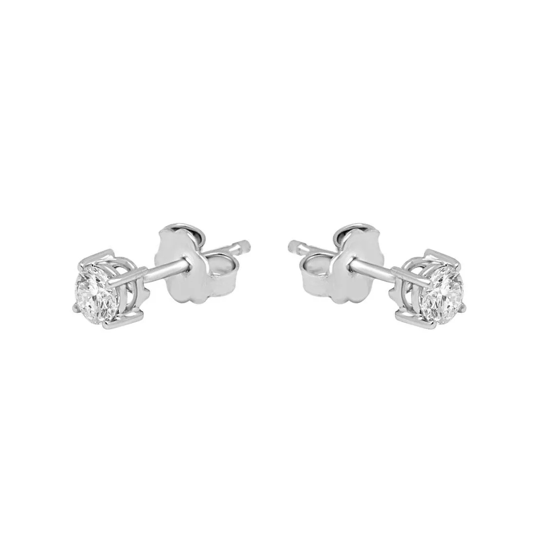 Orecchini punto luce in oro bianco con diamanti ct 0.50