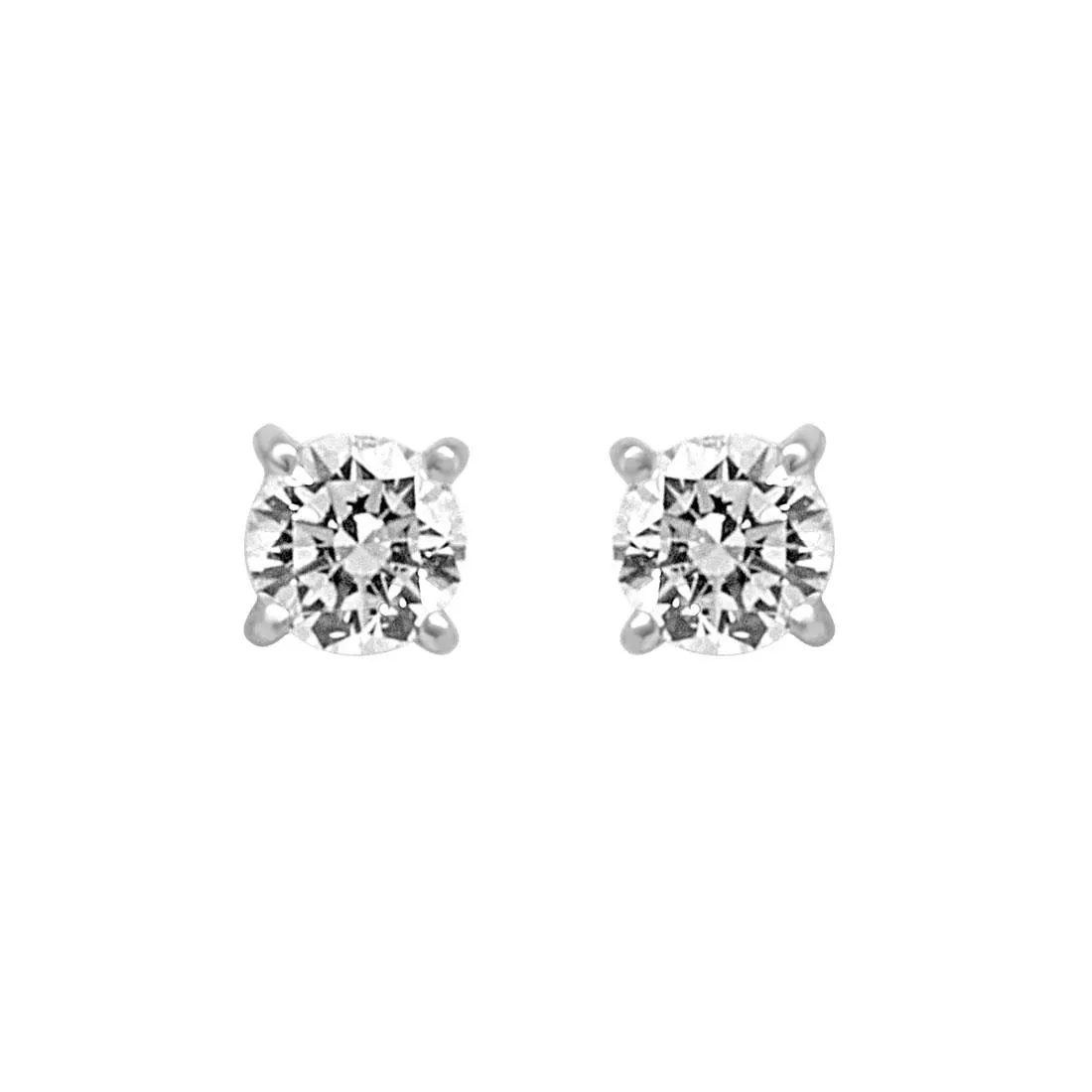 Orecchini punto luce in oro bianco con diamanti ct 0.50