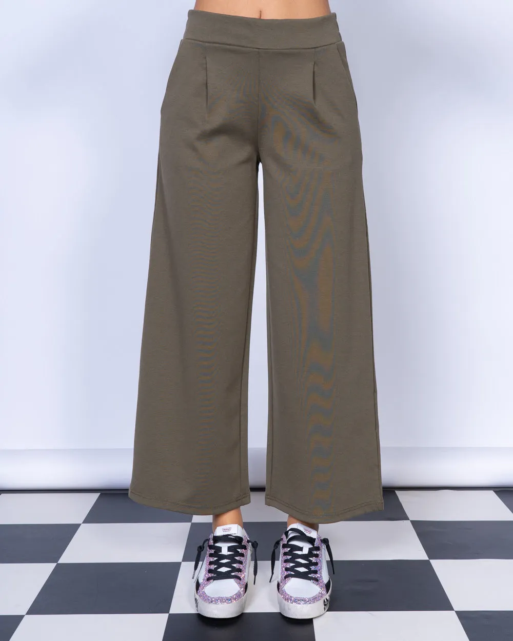 PANTALONE KATE WIDE VERDE MILITARE
