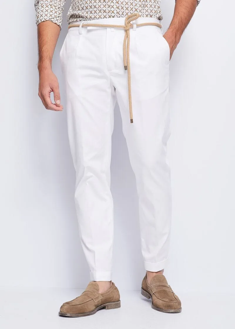 Pantaloni cropped in tela