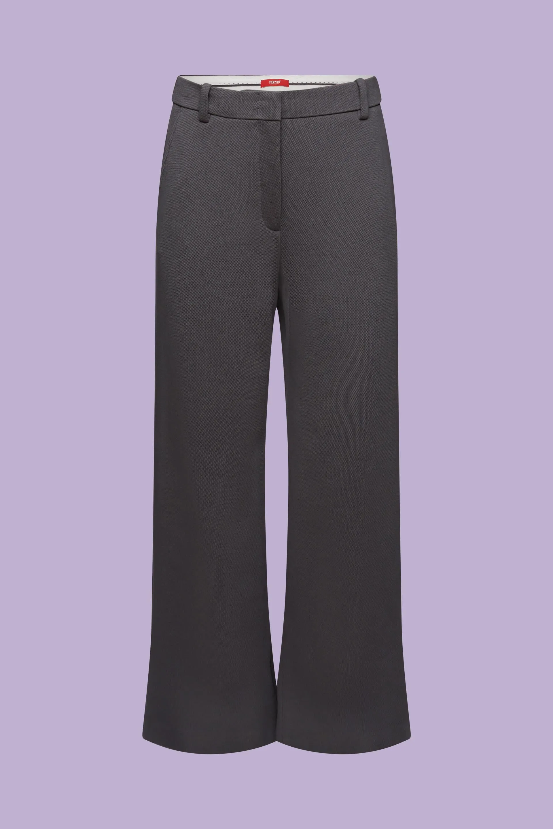 Pantaloni dritti in jersey di piqué