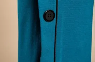 Pantaloni eleganti con bottoni, petrolio