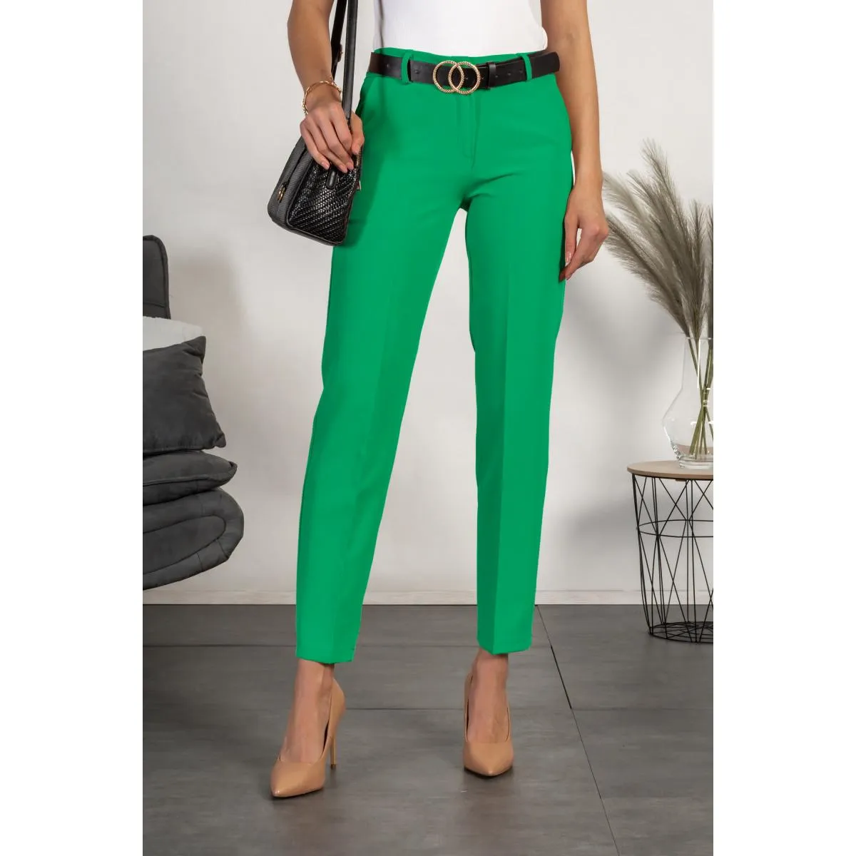 Pantaloni eleganti lunghi con pantalone dritto Tordina, verde