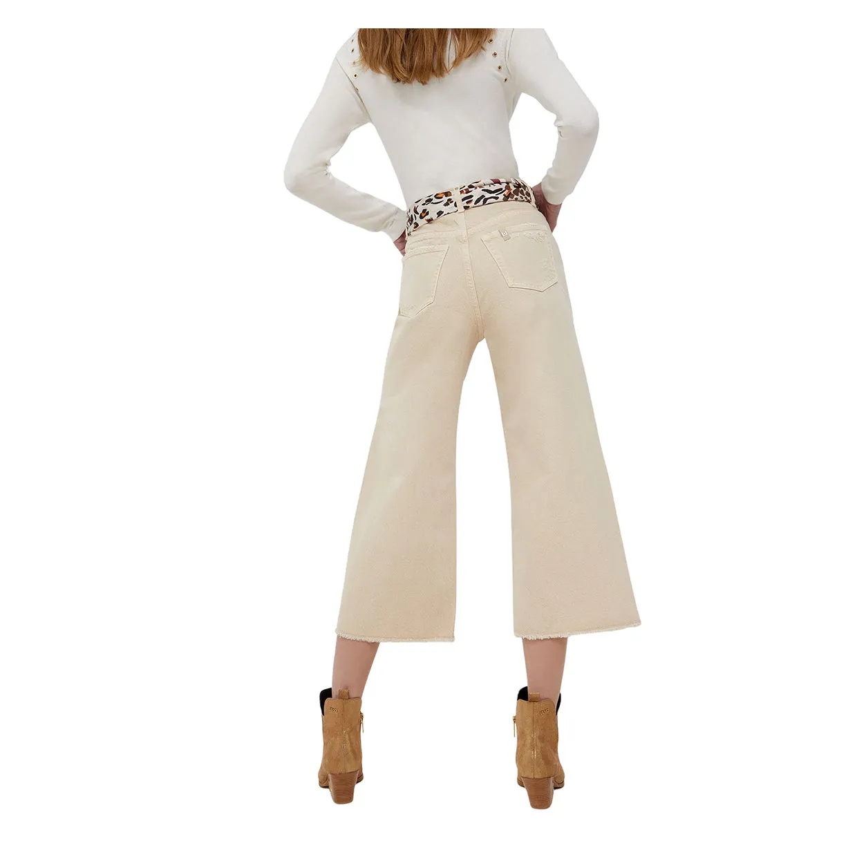 Pantaloni Liu-Jo Flare Vita Alta Avorio