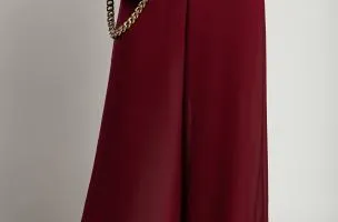 Pantaloni lunghi eleganti Veronna, bordeaux