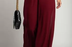 Pantaloni lunghi eleganti Veronna, bordeaux