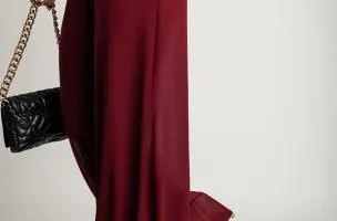 Pantaloni lunghi eleganti Veronna, bordeaux