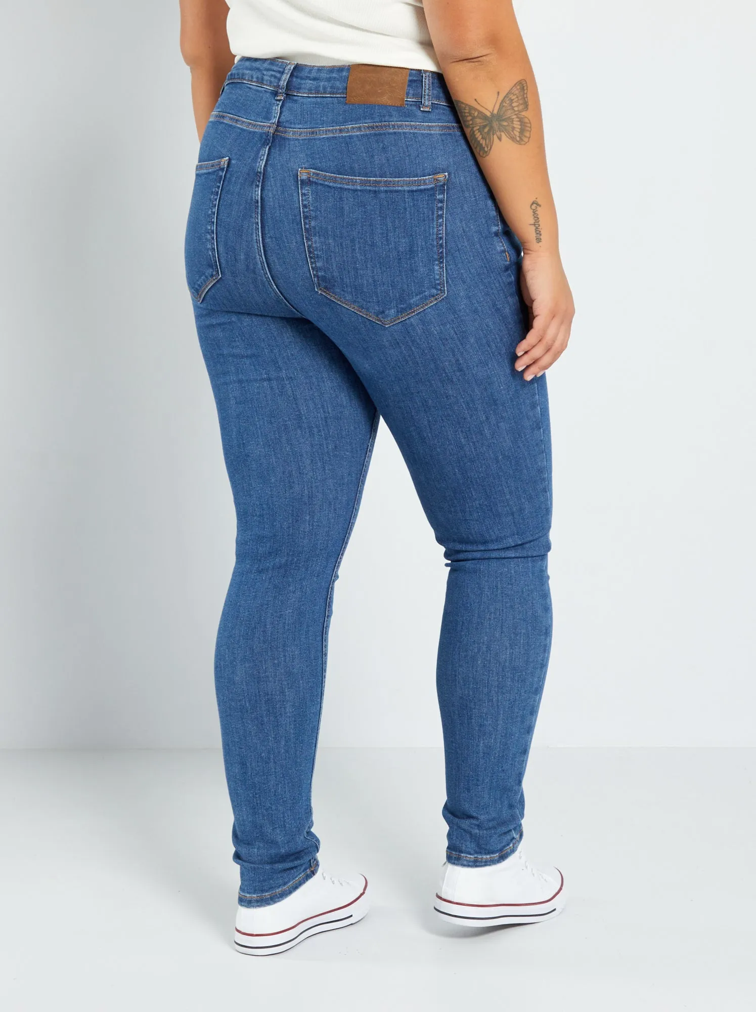 Pantaloni skinny stretch - 5 tasche - L30 - BLU