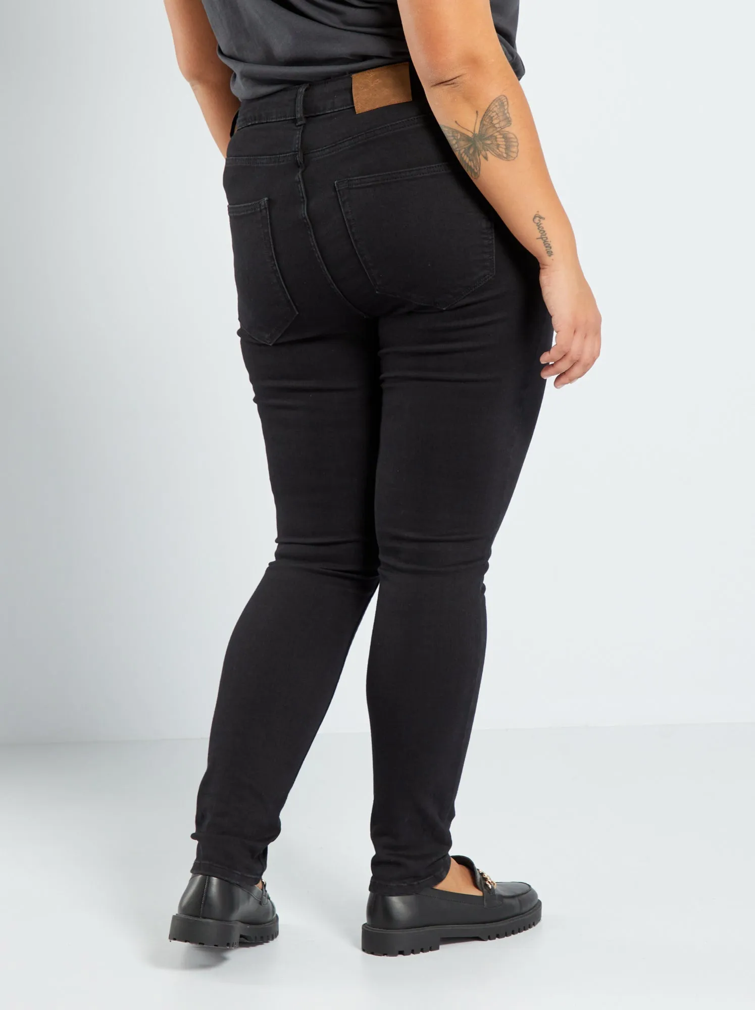 Pantaloni skinny stretch - 5 tasche - L30 - NERO
