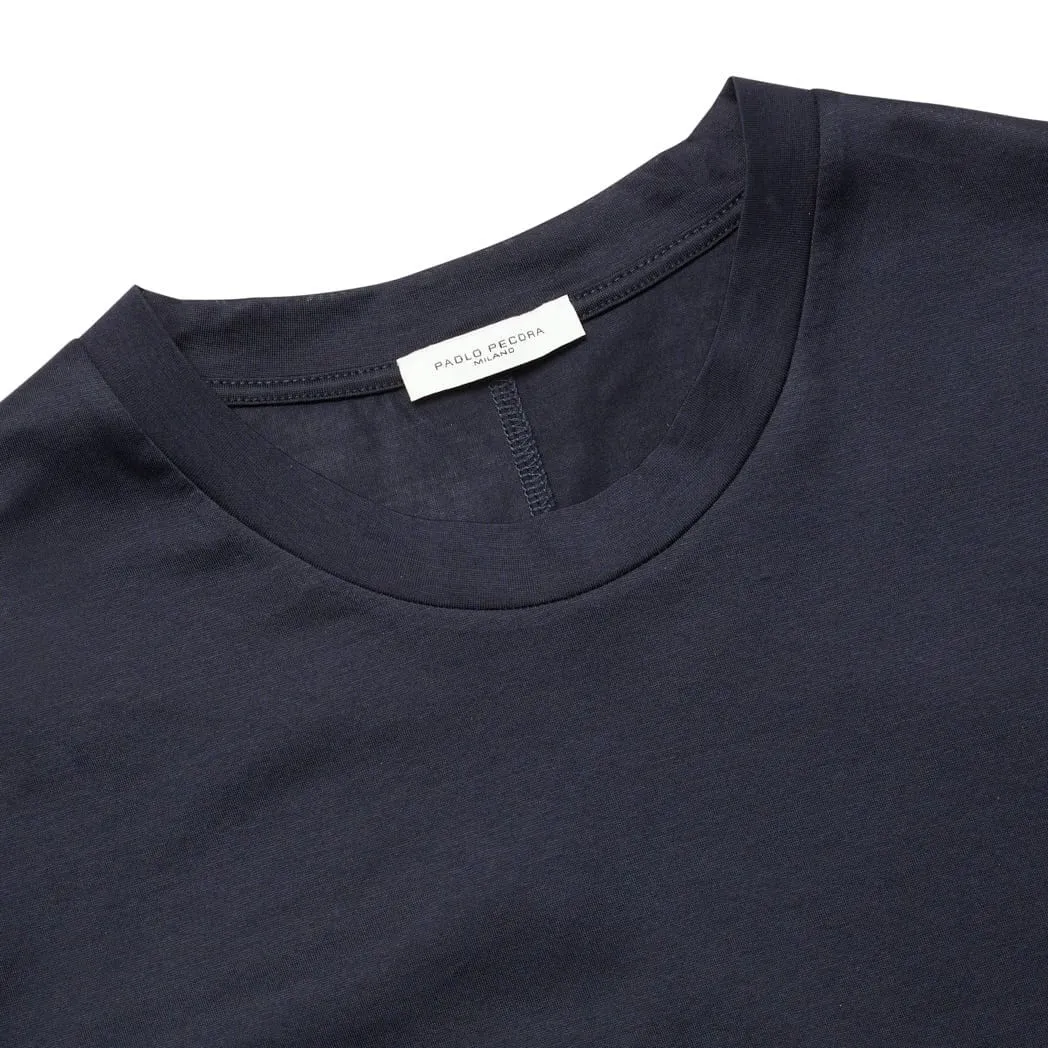 Paolo Pecora Shiny Cotton Jersey T-Shirt / Blue