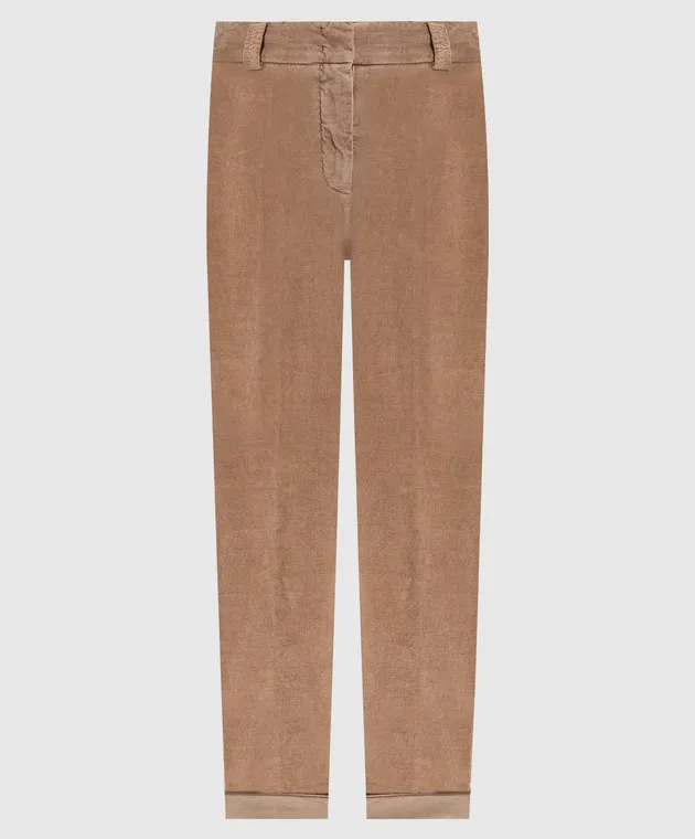 Peserico Pantaloni di velluto a coste marroni P04680T303646