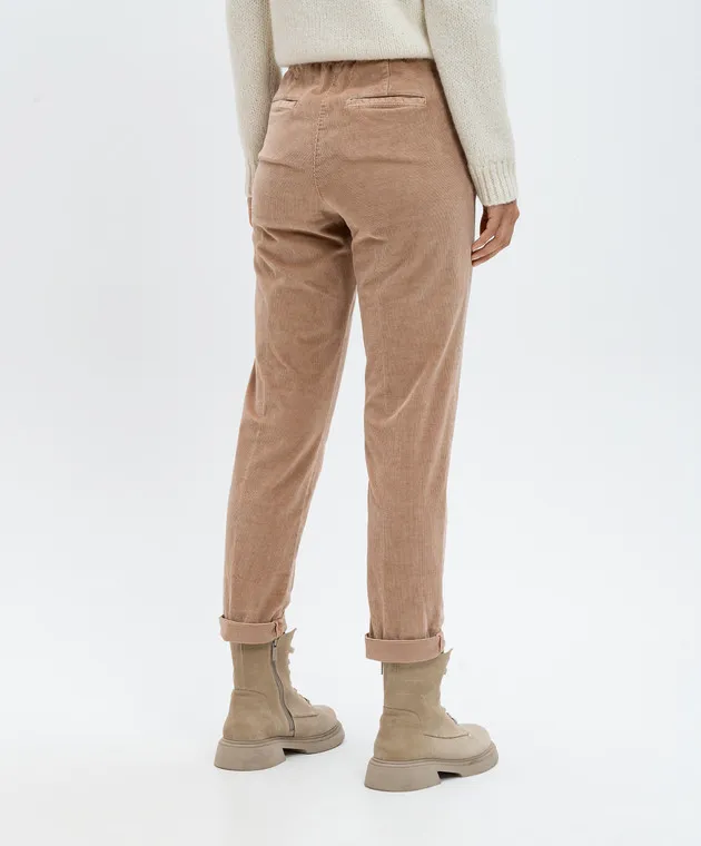 Peserico Pantaloni di velluto a coste marroni P04680T303646