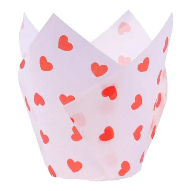 Pirottini di carta per muffin a tulipano per San Valentino - PME - 24 pz.