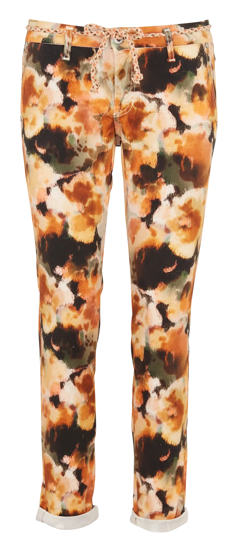  PLEASE   Pantaloni chino stampati in cotone stretch | Beige