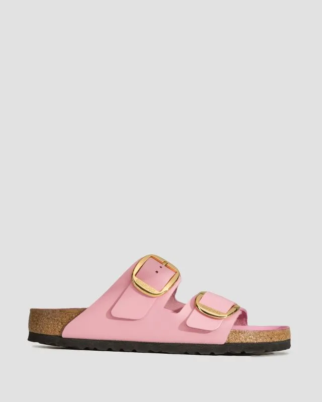 Różowe klapki damskie Birkenstock Arizona Big Buckle Natural Leather Patent Narrow 1026532-hsfp