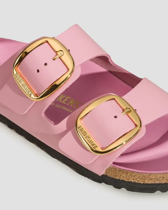 Różowe klapki damskie Birkenstock Arizona Big Buckle Natural Leather Patent Narrow 1026532-hsfp