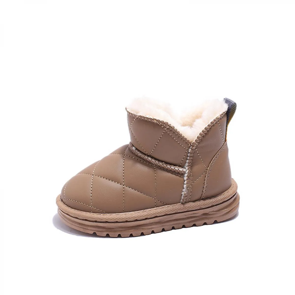 Scarpe in pelliccia sintetica a quadretti Bambino Ragazzi Nero Beige Rosa Stivali da scuola kaki per ragazze Stivali da neve cal