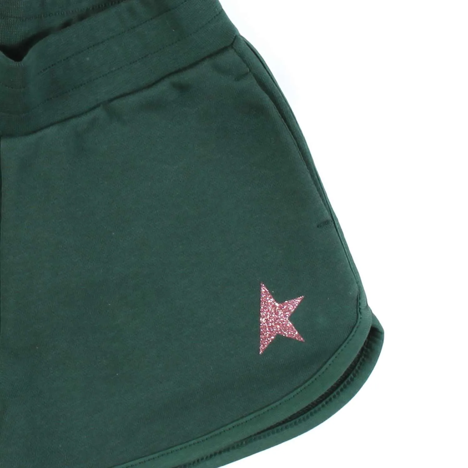 Shorts Verdi Con Stella Rosa Glitter Bambina