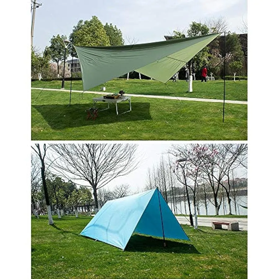 Skyout Amaca Rain Fly Tarp, Rifugio Amaca Leggera Idrorepellente Impermeabile Durevole Portatile e Compatto Inclusa di Pali e pi