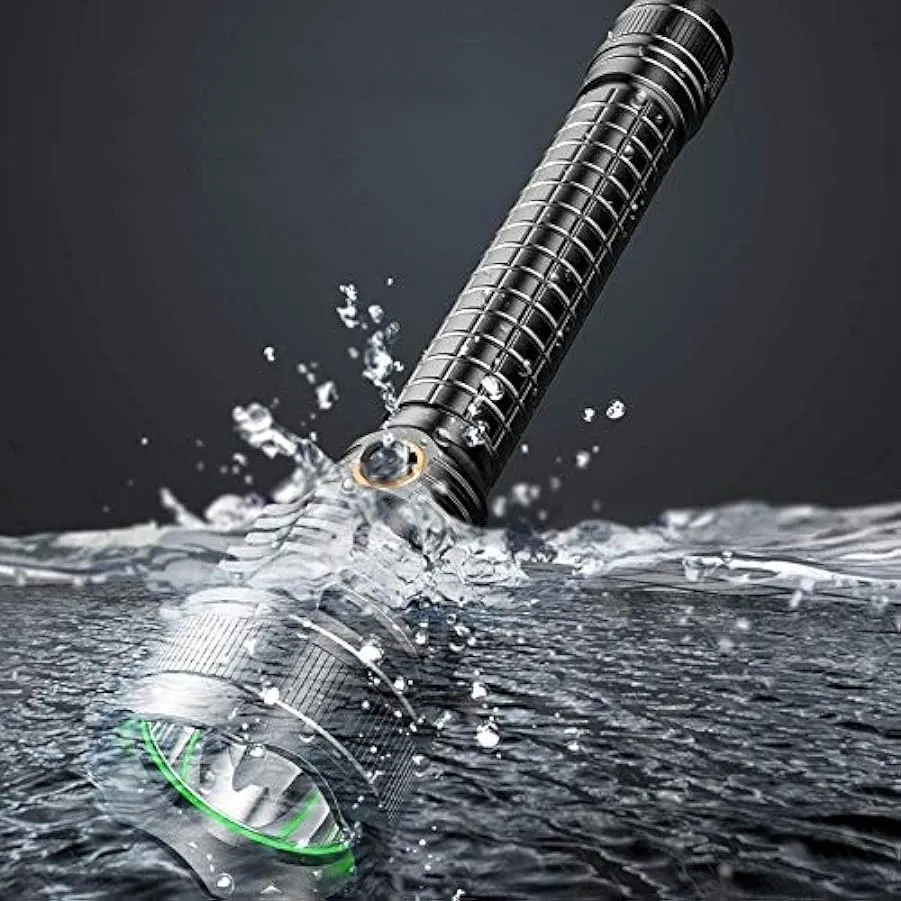 SMSOM Torcia Ricaricabile, Torcia a palmare a LED Lampada Flash, 5 modalità Plus Strobe, IPX5 Impermeabile, Batteria 18650 Inclu